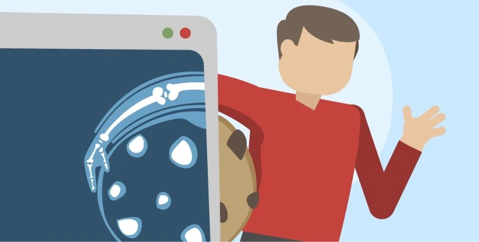 cookie compliance image shows an x ray of a person and their cookie on a phone screen
