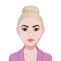 character animation of louise with blonde hair and pink jacket